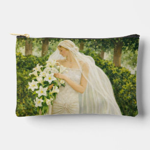 Pochette À Accessoires Sérénité en ivoire : une mariée dans une rêverie d