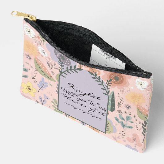 Pochette À Accessoires Serez-Vous Ma Fille Fleur Floral ? (Ouvrir)