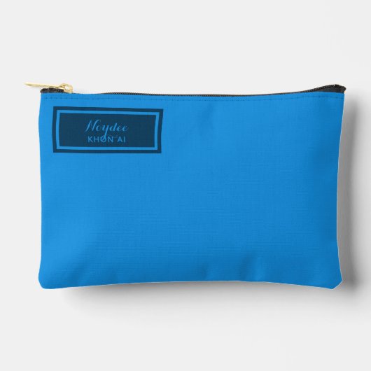 Pochette À Accessoires Sérieux Classique Minimal Simple Bleu (Recto)