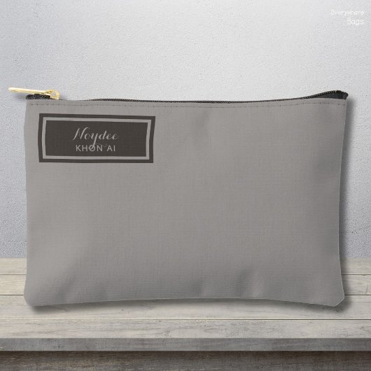 Pochette À Accessoires Sérieux Classique Minimal Simple Gris