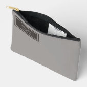 Pochette À Accessoires Sérieux Classique Minimal Simple Gris (Ouvrir)