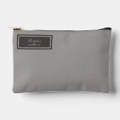 Pochette À Accessoires Sérieux Classique Minimal Simple Gris (Recto)
