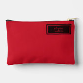 Pochette À Accessoires Sérieux Classique Minimal Simple Rouge (Verso)