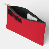 Pochette À Accessoires Sérieux Classique Minimal Simple Rouge (Ouvrir)