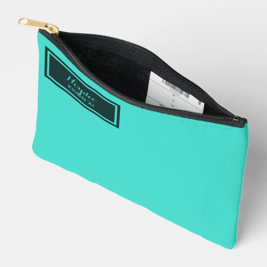 Pochette À Accessoires Serious Classic Minimal Simple Turquoise (Ouvrir)