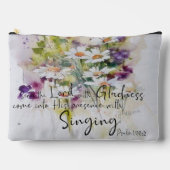 Pochette À Accessoires Servir le Seigneur avec joie floral (Recto)