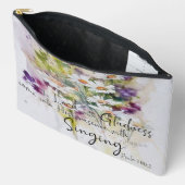 Pochette À Accessoires Servir le Seigneur avec joie floral (Ouvrir)