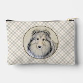 Pochette À Accessoires Shetland Sheepdog Puppy Peinture Sheltie Chien Art (Verso)