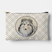 Pochette À Accessoires Shetland Sheepdog Puppy Peinture Sheltie Chien Art (Recto)