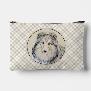 Pochette À Accessoires Shetland Sheepdog Puppy Peinture Sheltie Chien Art