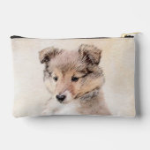 Pochette À Accessoires Shetland Sheepdog Puppy Peinture Sheltie Chien Art (Verso)