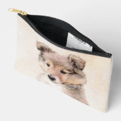 Pochette À Accessoires Shetland Sheepdog Puppy Peinture Sheltie Chien Art (Ouvrir)