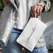 Pochette À Accessoires Signature de nom de script élégant noir