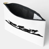 Pochette À Accessoires Silhouette de Wolf Noir en course avec le pack (Ouvrir)