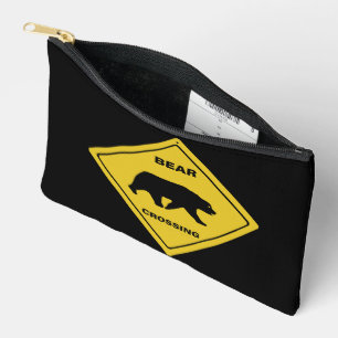 Pochette À Accessoires Silhouette d'ours de l'enseigne de passage d'ours 