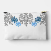 Pochette À Accessoires Silver Blue Snowflakes Mariage d'hiver (Verso)