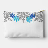 Pochette À Accessoires Silver Blue Snowflakes Mariage d'hiver (Verso)