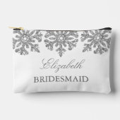 Pochette À Accessoires Silver Snowflakes Mariage d'hiver (Recto)