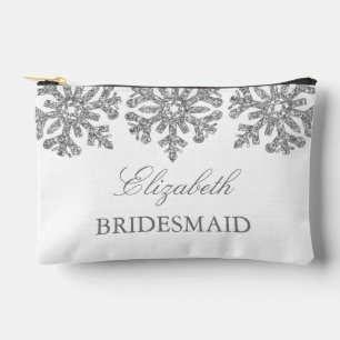Pochette À Accessoires Silver Snowflakes Mariage d'hiver