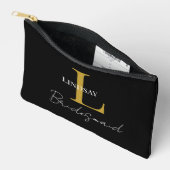 Pochette À Accessoires Simple Bridesmaid cadeau monogramme, nom (Ouvrir)