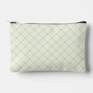 Pochette À Accessoires Simple Carreaux Diagonaux en Verts