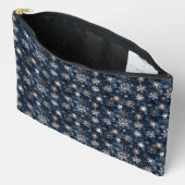 Pochette À Accessoires Simple Dark Blue with Snowflakes (Ouvrir)