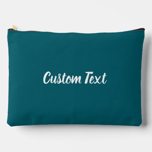 Pochette À Accessoires Simple Dark Teal and White Script Text Template (Recto)