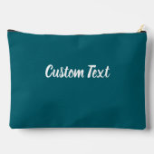 Pochette À Accessoires Simple Dark Teal and White Script Text Template (Verso)