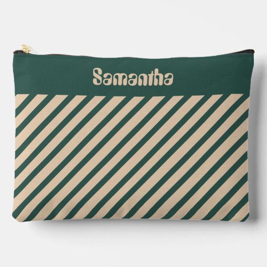 Pochette À Accessoires Simple et moderne Grilles de croix beige vert (Recto)