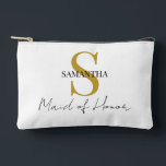 Pochette À Accessoires Simple Maid of Honor cadeau monogramme, nom<br><div class="desc">Cette élégante poche d'accessoire cadeau Maid of Honor est la meilleure façon de montrer de l'appréciation à votre femme d'honneur lors de votre journée spéciale. Personnalisez-le avec un monogramme et son nom pour le rendre encore plus spécial. Cette pochette polyvalente peut être utilisée pour stocker le maquillage, les bijoux, ou...</div>