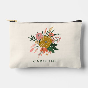 Pochette À Accessoires Simple Minimaliste Fleur Botanique Personnalisée 