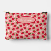 Pochette À Accessoires Simple Moderne Motif Fraise Rose (Recto)