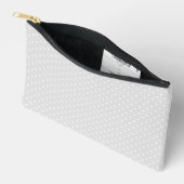 Pochette À Accessoires Simple petit point blanc Polka sur gris doux (Ouvrir)