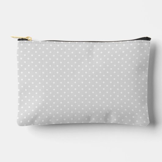 Pochette À Accessoires Simple petit point blanc Polka sur gris doux (Recto)