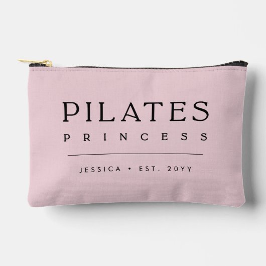Pochette À Accessoires Simple Princesse Pilates Rose Pâle Personnalisée (Recto)