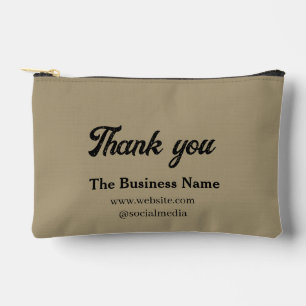 Pochette À Accessoires Simple texte de remerciement avec les détails du n