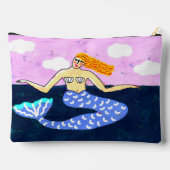 Pochette À Accessoires Sirène d'art Abstrait de la mer Bleue profonde (Verso)