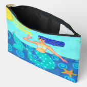 Pochette À Accessoires Sirène et Starfish Art Abstrait (Ouvrir)