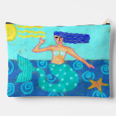 Pochette À Accessoires Sirène et Starfish Art Abstrait (Verso)