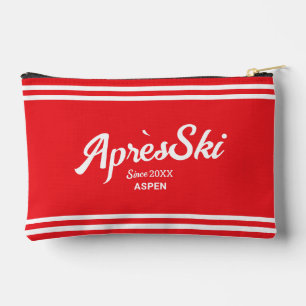 Pochette À Accessoires Ski vintage Red Apres Custom Ski Resort & Year