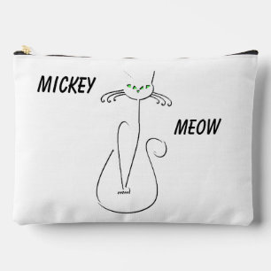 Pochette À Accessoires Slinky Black Cat Meow Meow Texte Personnalisé Yeux