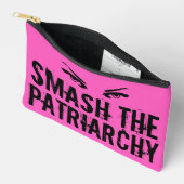 Pochette À Accessoires Smash le Cool patriarcal rose féministe (Ouvrir)