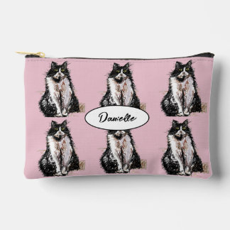 Pochette À Accessoires Smoking rose Tuxedo noir et blanc Chat Chats Fille