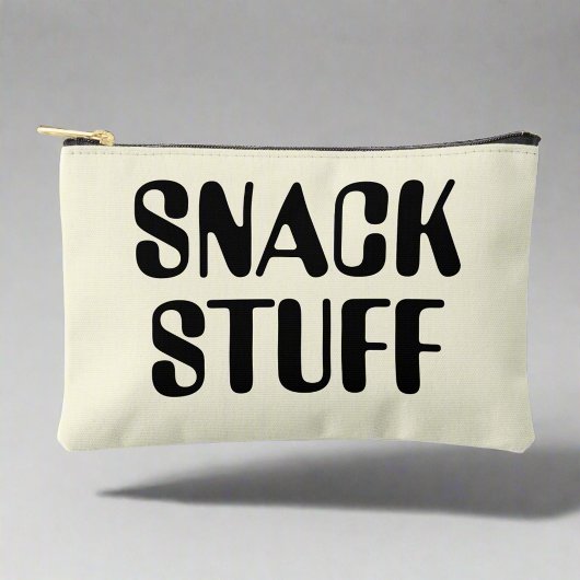 Pochette À Accessoires Snack Stuff Neutral Noir Bold Typographie