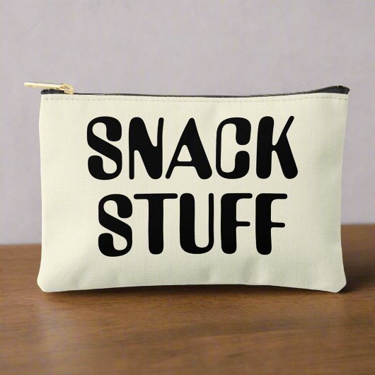 Pochette À Accessoires Snack Stuff Neutral Noir Bold Typographie