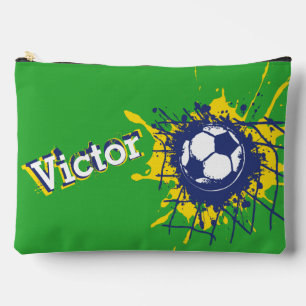 Pochette À Accessoires Soccer filet de football splat garçons nom coque c
