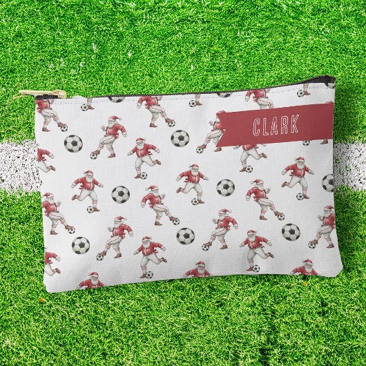 Pochette À Accessoires Soccer Santa Personalized Christmas