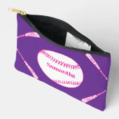 Pochette À Accessoires Softball Bat and Ball Pink and Purple (Ouvrir)