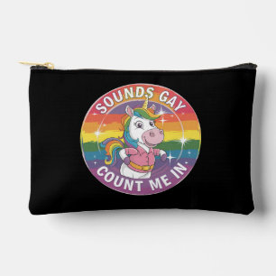 Pochette À Accessoires Sounds Gay Count Me In Unicorn Rainbow LGBTQ