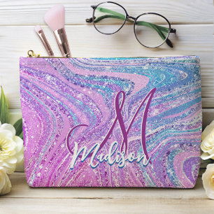 Pochette À Accessoires Sparkle licorne arc-en-ciel arc-en-ciel marbre art